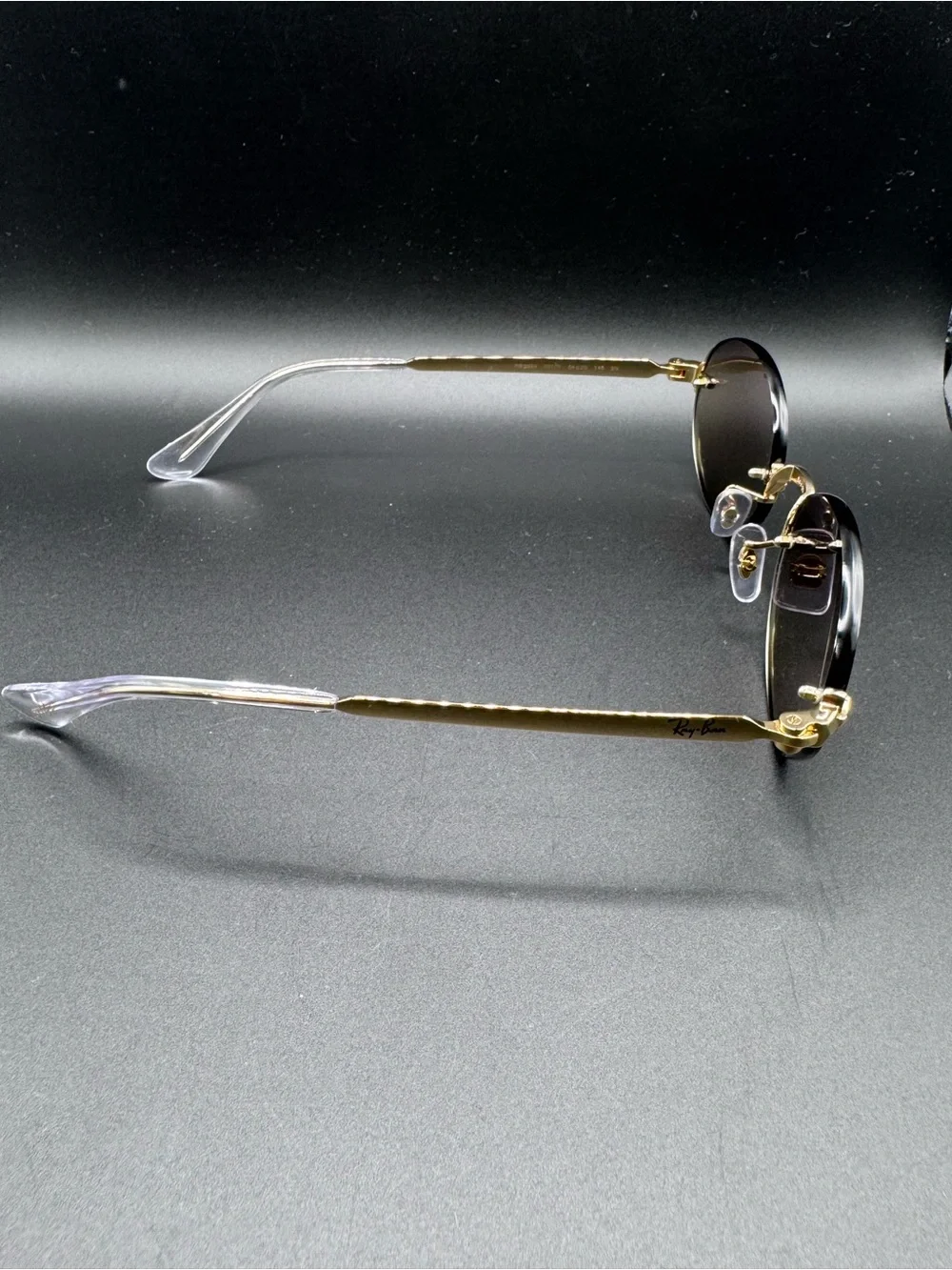 Ray-Ban Gold Frame Sunglasses with Brown Lenses and Gold Accents